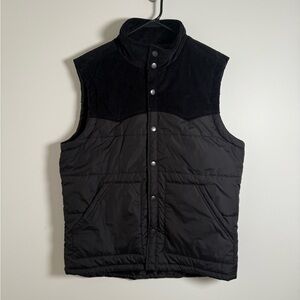 Men's Black Corduroy Trim Vest